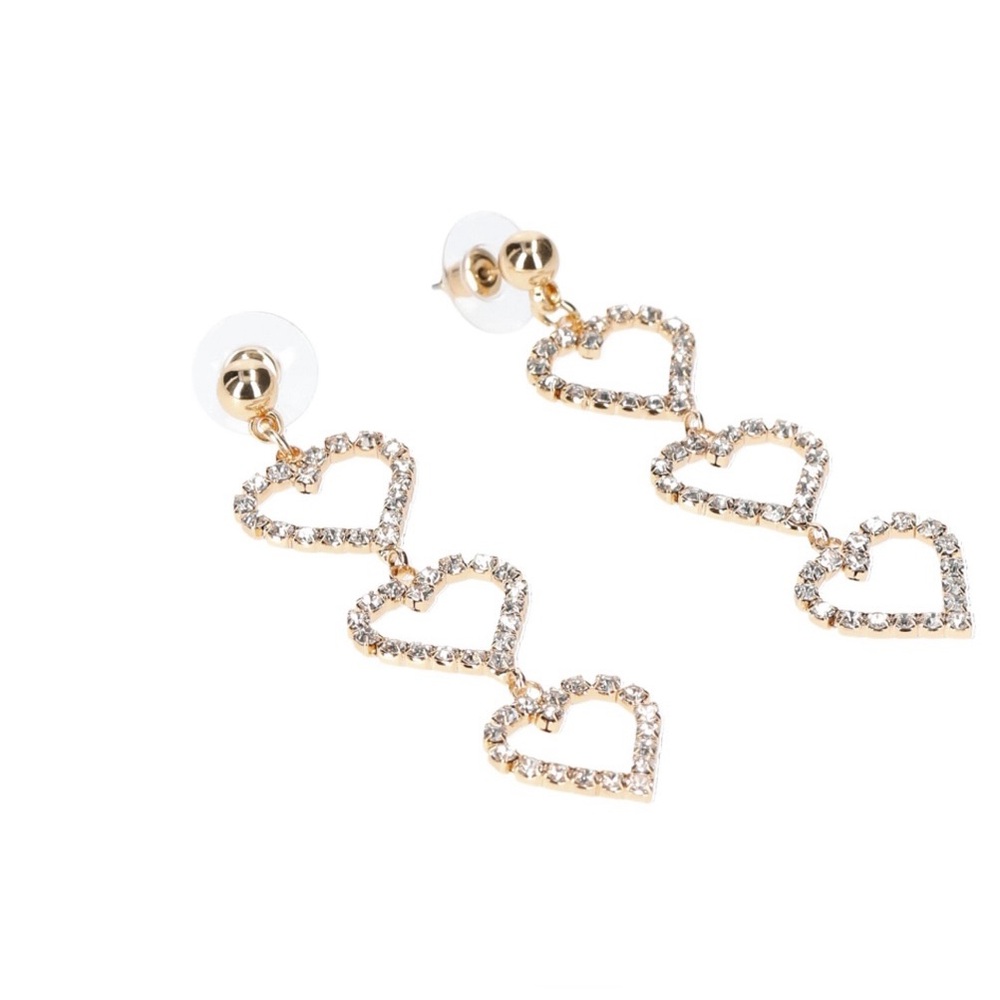 🔴 3/$12 No Boundaries Gold Heart Drop Earrings! NEW!